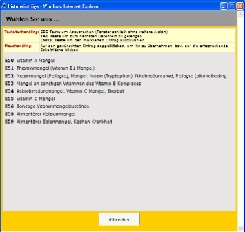 ICD-Code ermitteln (Subcode)